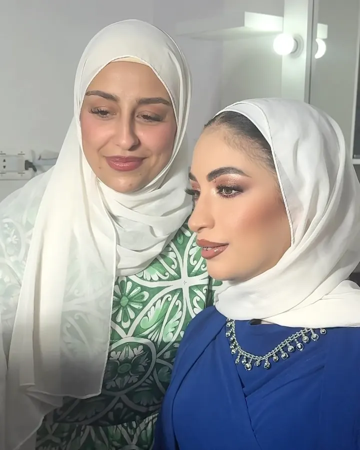 مكياج مرافقات مع حجاب أبيض